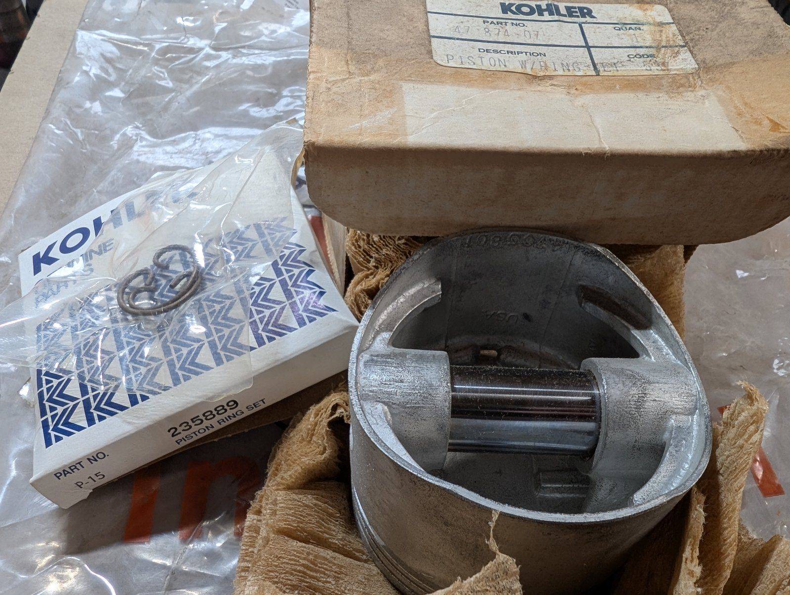 C29522 KOHLER 4787407-S PISTON W/RINGSET .003 - Ingersoll/Case Tractor Part