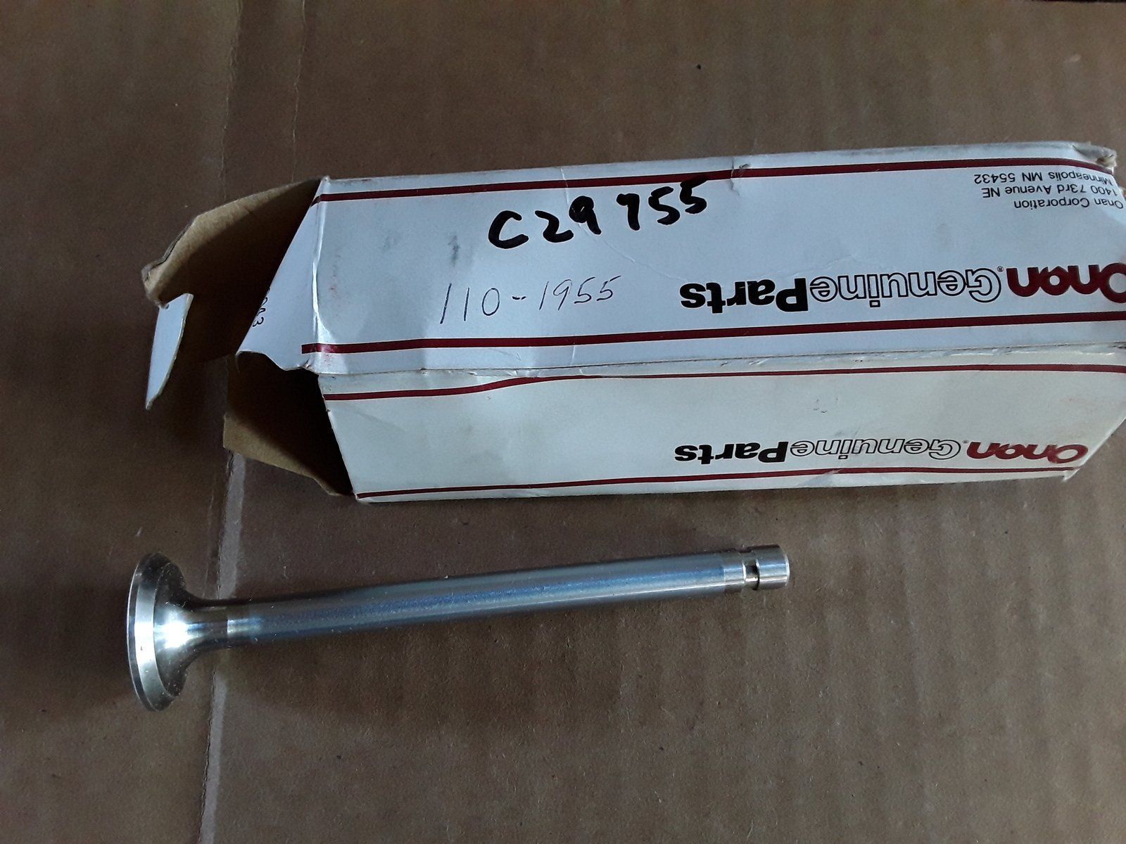 C29755 EXHAUST VALVE ONAN 110-1955 - Ingersoll/Case Tractor Part