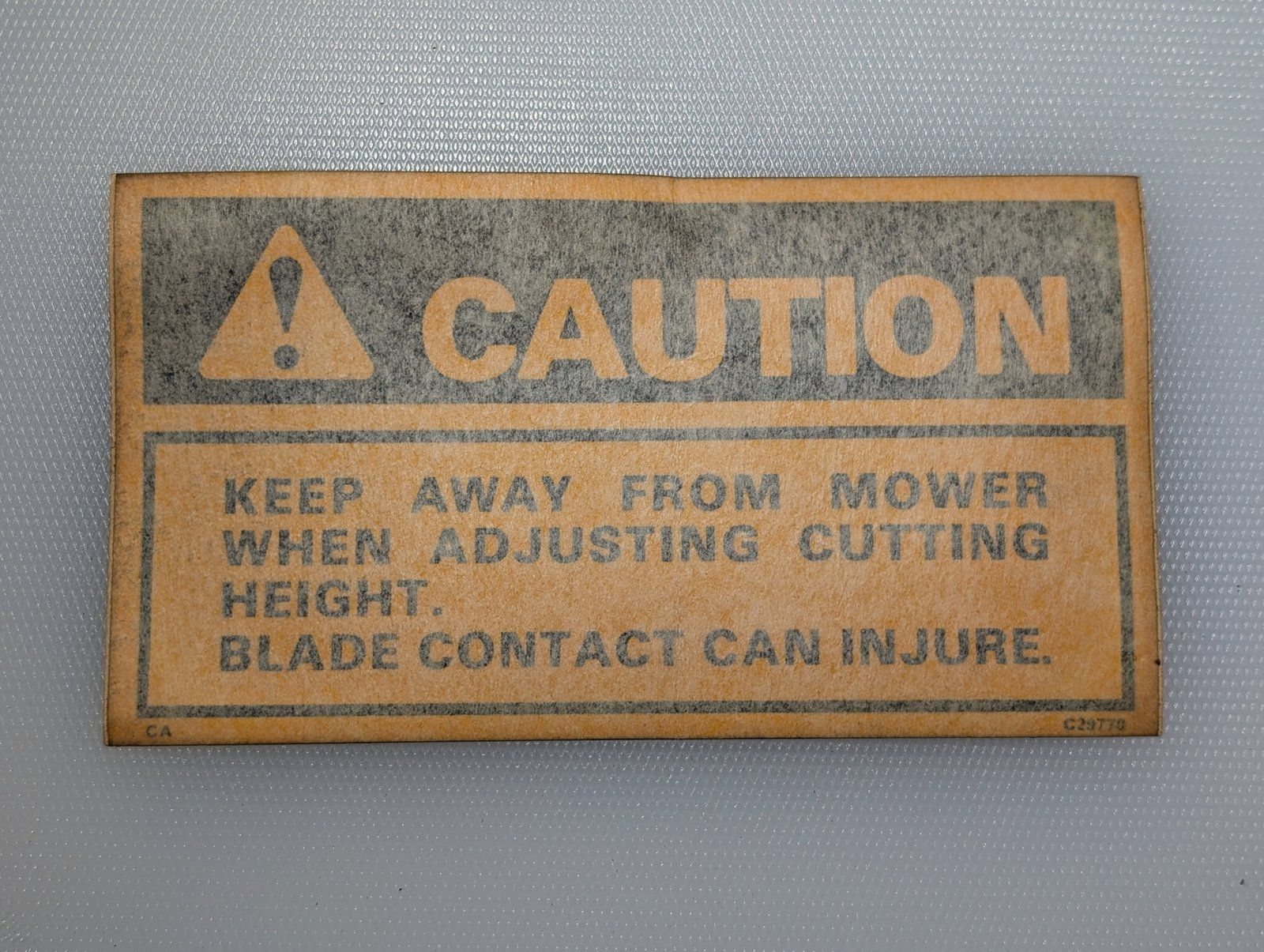 C29770 DECAL CAUTION HEIGHT ADJUST - Ingersoll/Case Tractor Part