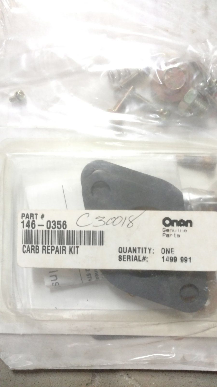 C30018 REPAIR KIT - CARBURETOR ONAN 146-0356 - Ingersoll/Case Tractor Part
