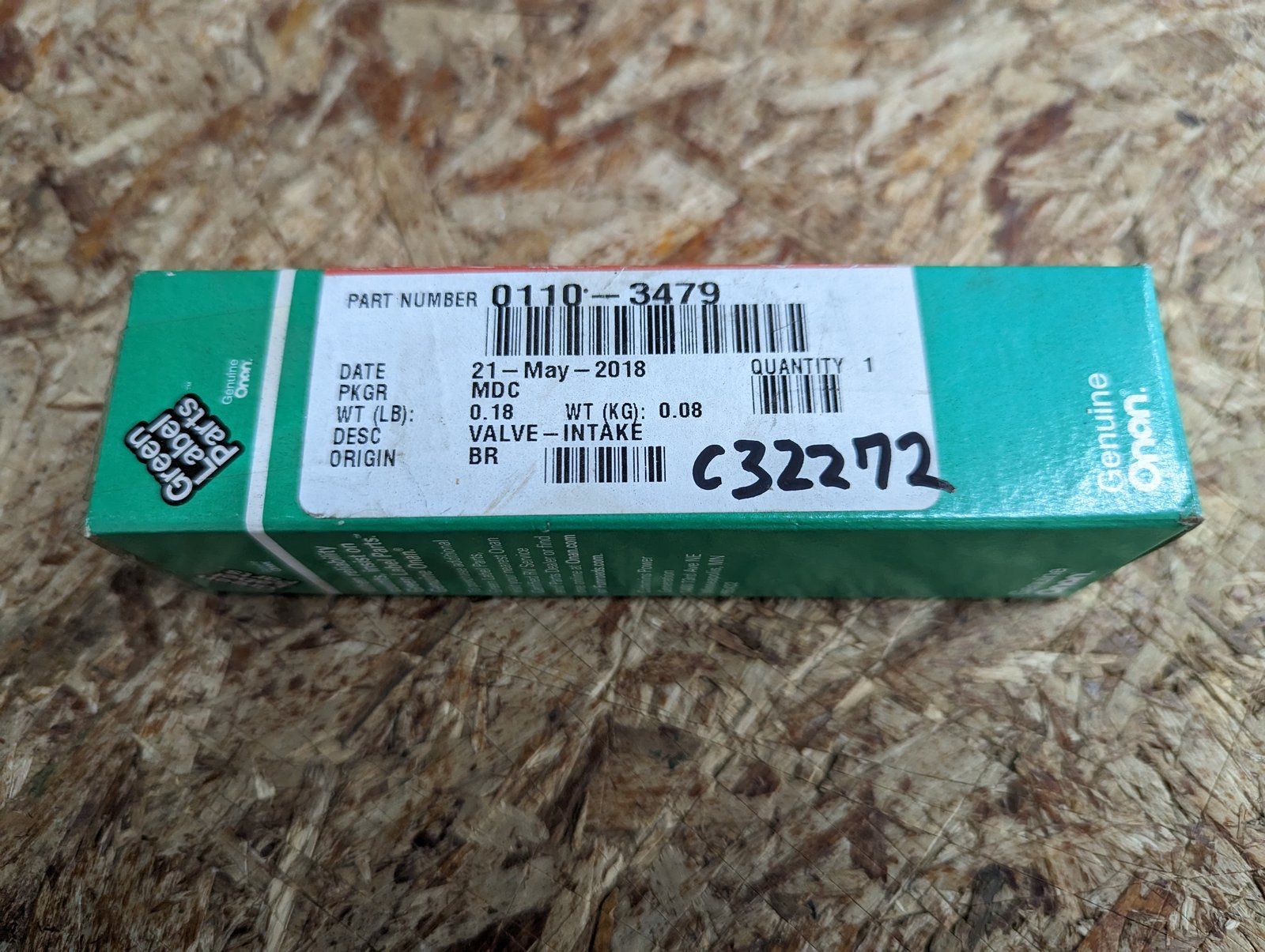 C32272 ONAN 110-3479` INTAKE VALVE - Ingersoll/Case Tractor Part