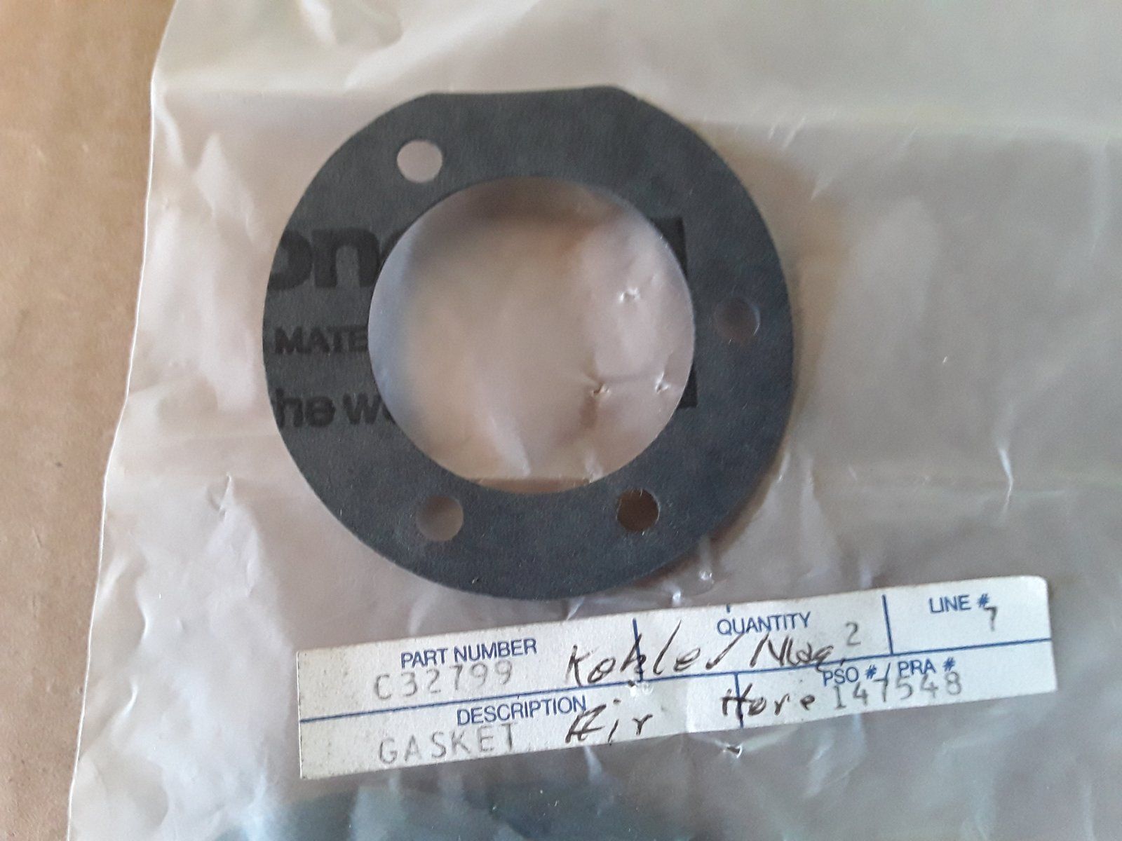 C32799 GASKET - AIR HORN KOHLER 2504107 4504107 - Ingersoll/Case Tractor Part