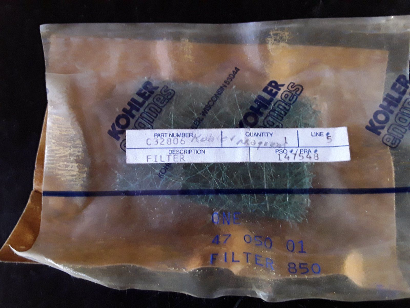C32806 FILTER - BREATHER KOHLER 4705001 - Ingersoll/Case Tractor Part