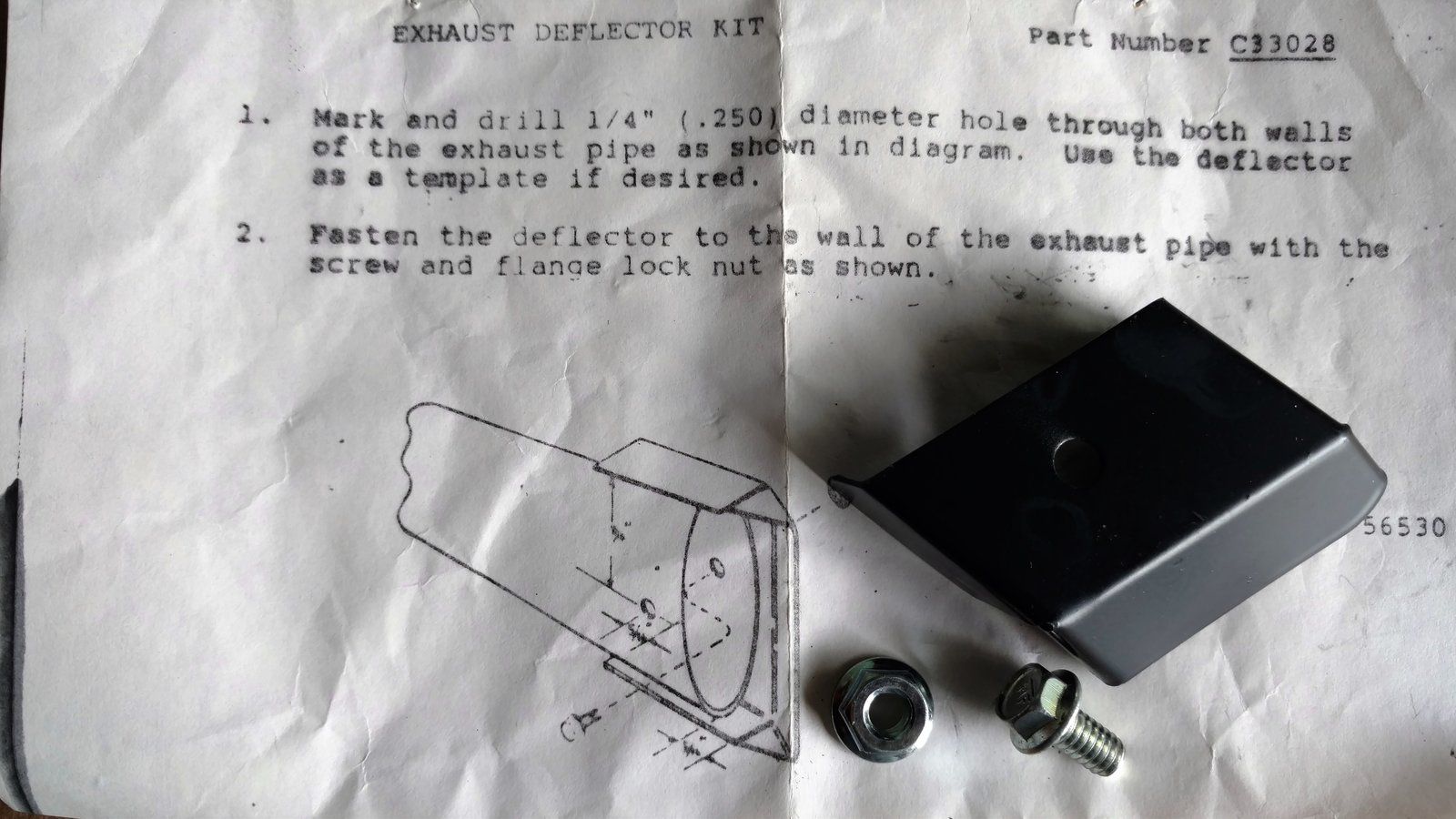 C33028 KIT - ONAN EXHAUST DEFLECTOR P-SERIES - Ingersoll/Case Tractor Part