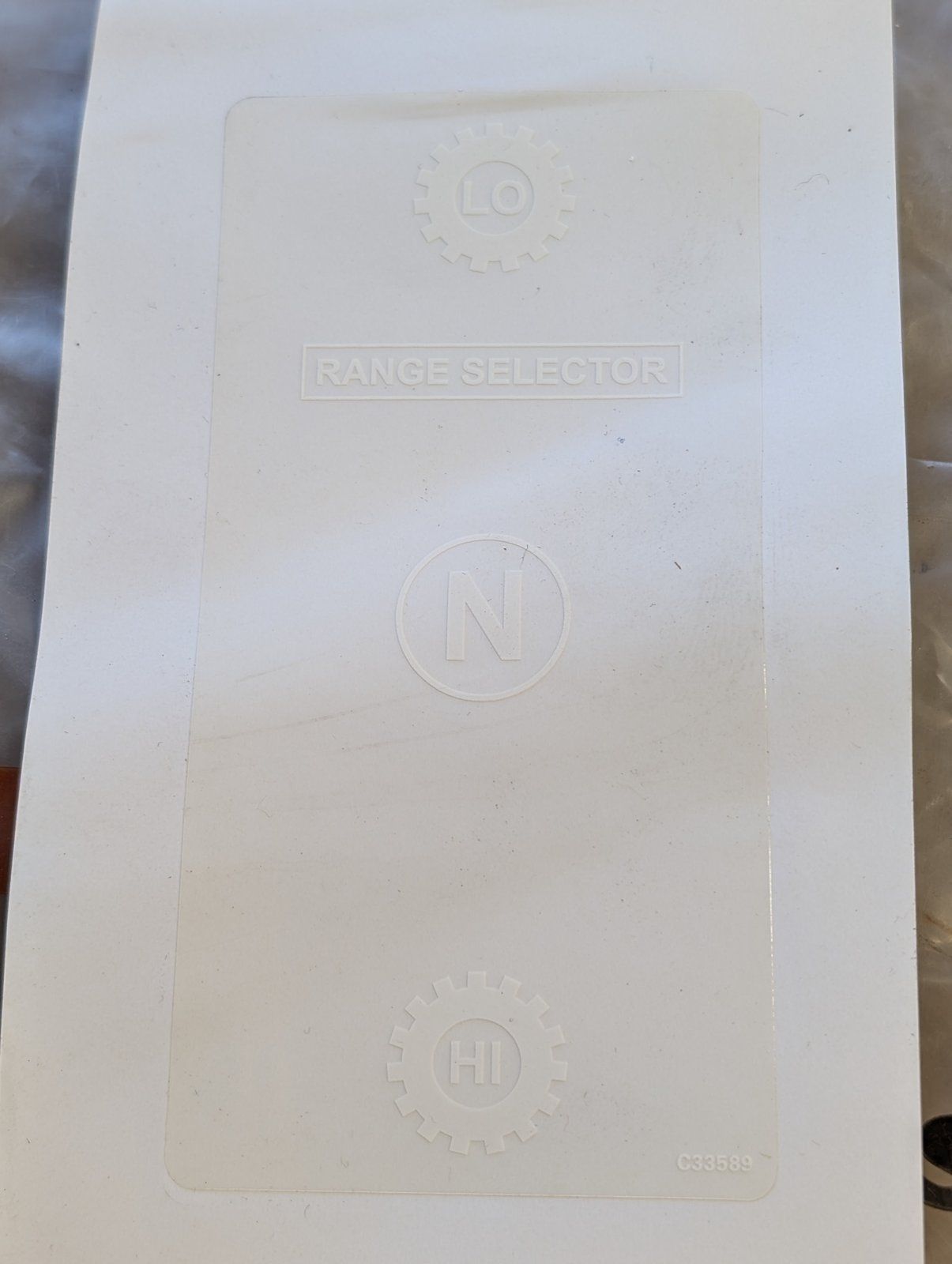 C33589 SHIFT RANGE DECAL 321-1788 - Ingersoll/Case Tractor Part