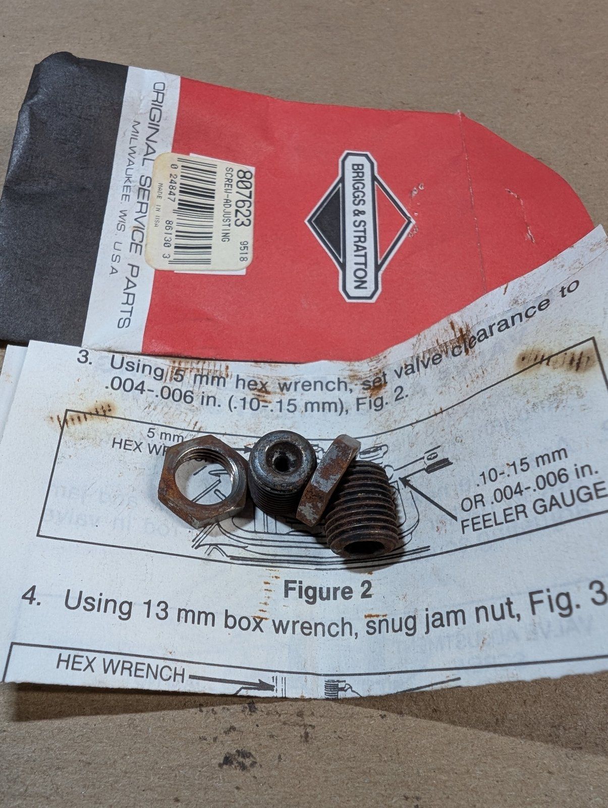 C34265 BRIGGS 807623 ADJ SCREW VALVE - Ingersoll/Case Tractor Part