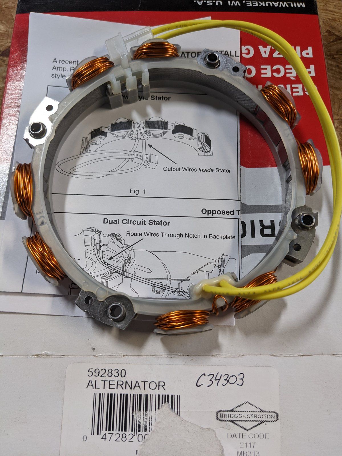 C34303 STATOR BS 393295 592830 - Ingersoll/Case Tractor Part