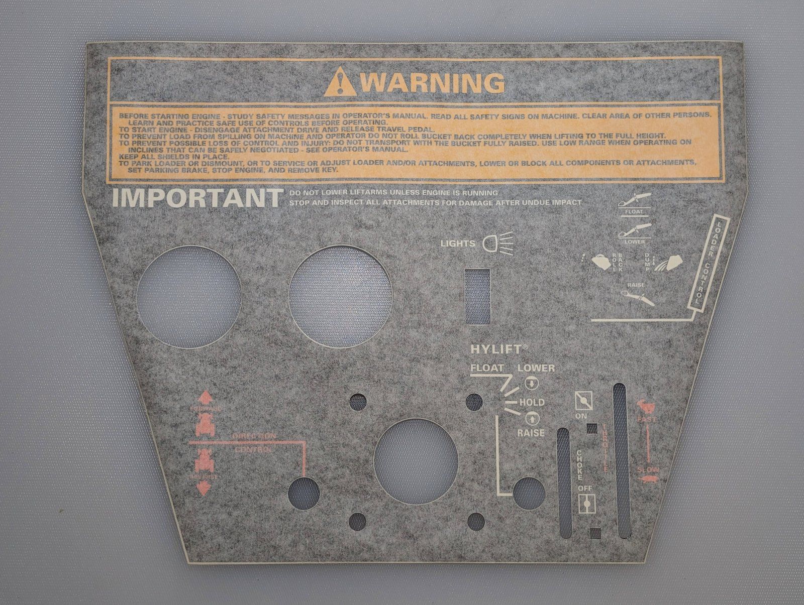 C34747 DECAL INSTRUMENT PANEL C32071 - Ingersoll/Case Tractor Part
