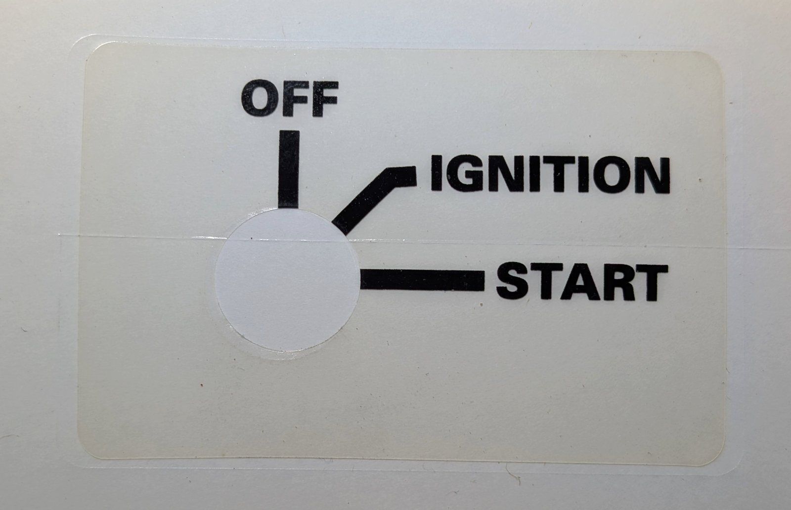 C34749 DECAL IGNITION SWITCH - Ingersoll/Case Tractor Part