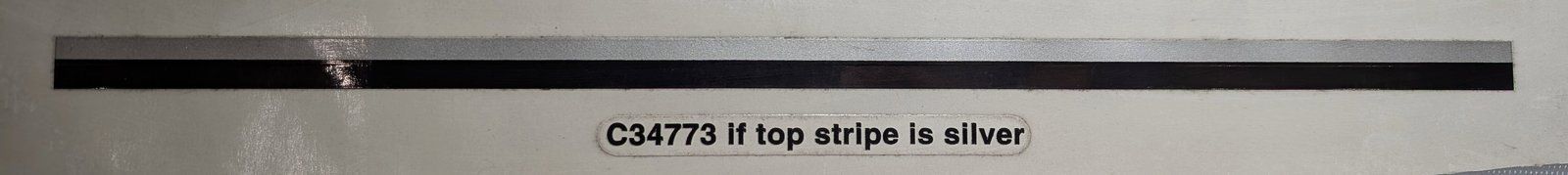 C34773 DECAL DOUBLE PIN STRIPE SILVER / BLACK - Ingersoll/Case Tractor Part