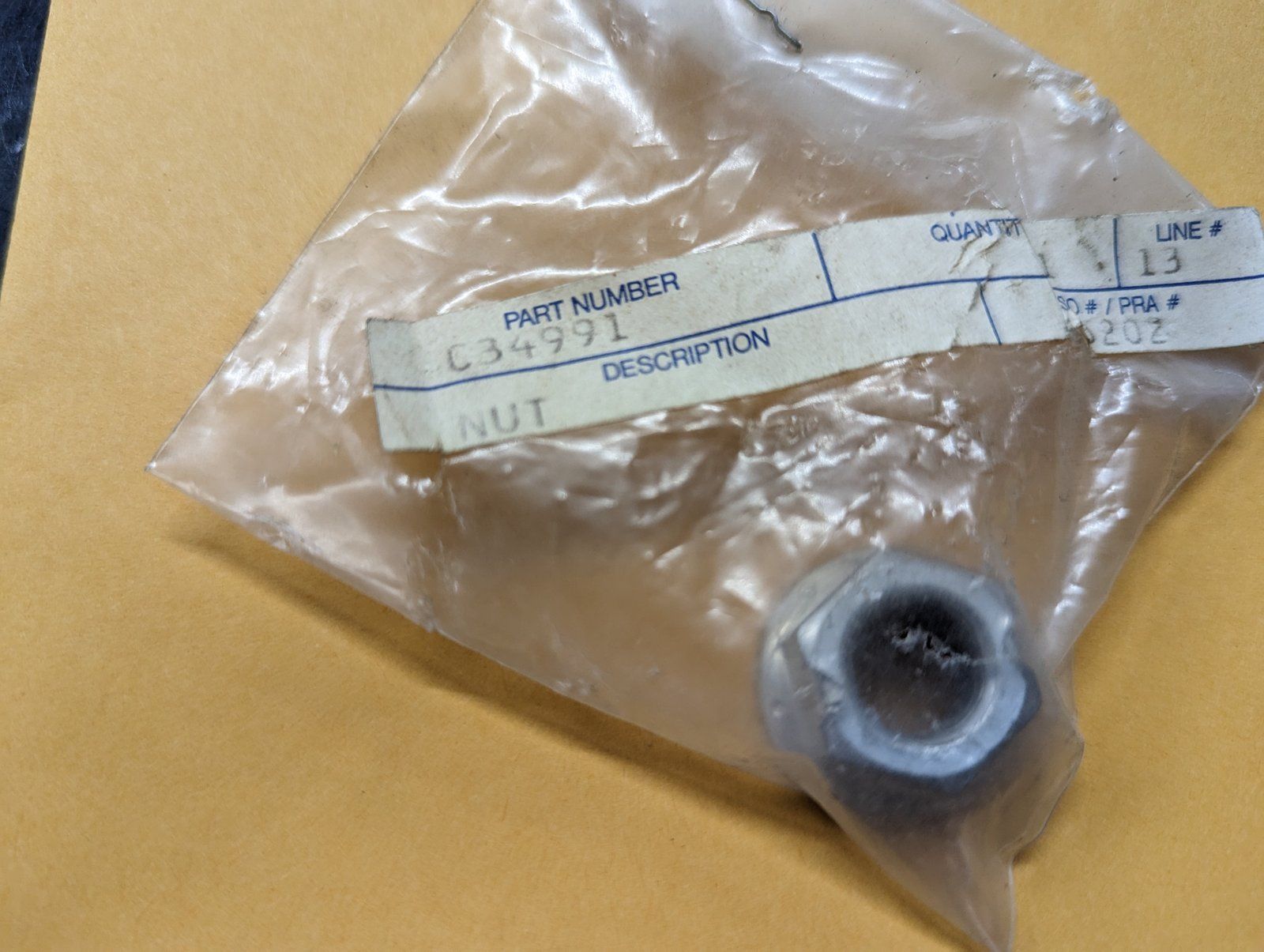 C34991 NUT - Ingersoll/Case Tractor Part