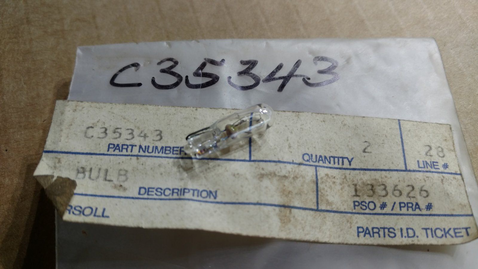 C35343 BULB - INDICATOR C30262 - Ingersoll/Case Tractor Part