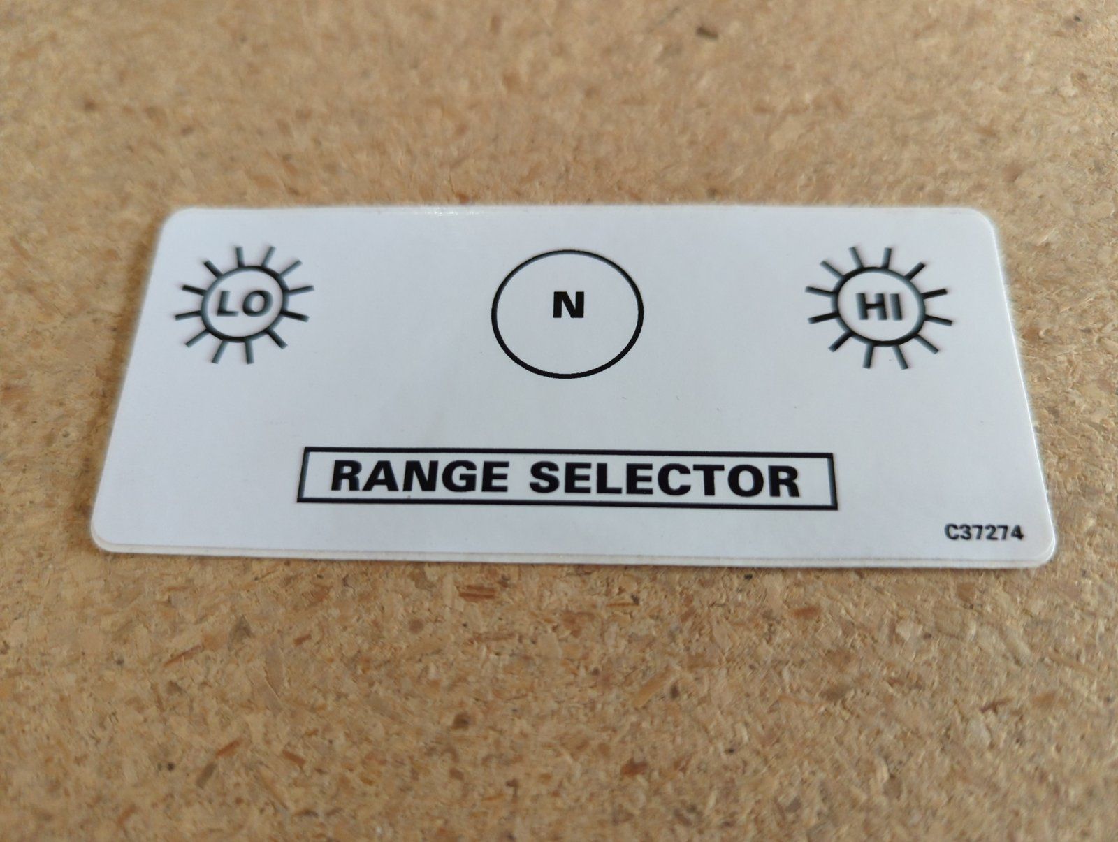 C37274 DECAL - SHIFT RANGE - Ingersoll/Case Tractor Part