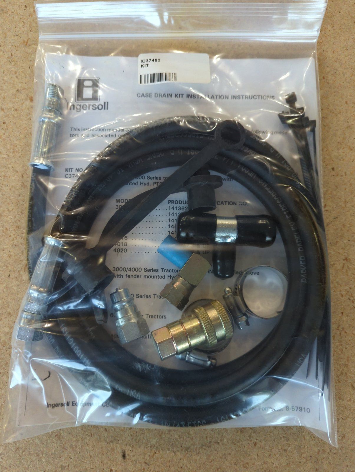 C37452 KIT - CASE DRAIN FOR 6018 6020 7020 - Ingersoll/Case Tractor Part