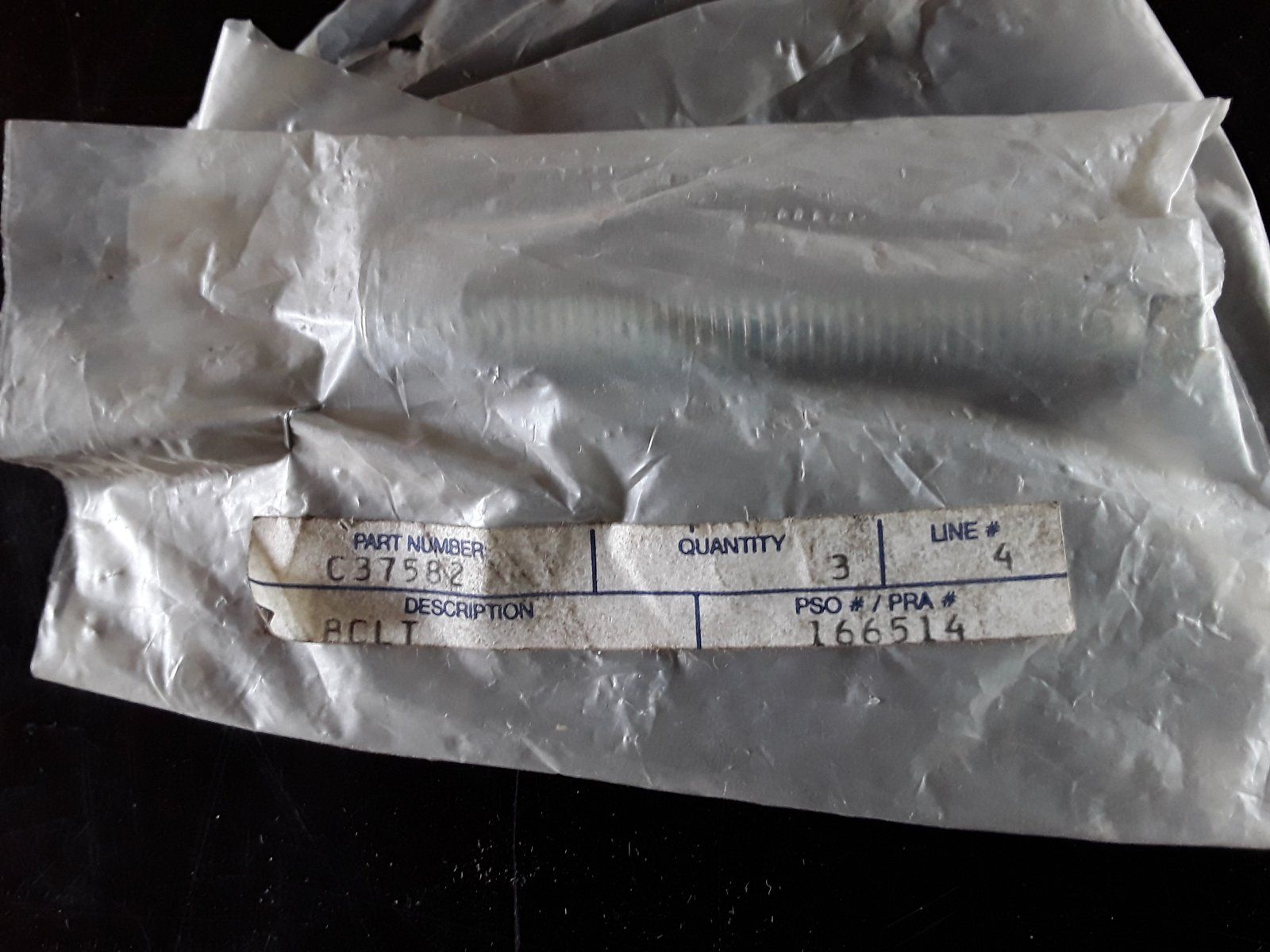 C37582 ( replaces G9006088 ) SUB TO: 113-210 - BOLT 3/8 - 16 X 3 TAP HX HD -ZP - Ingersoll/Case Tractor Part