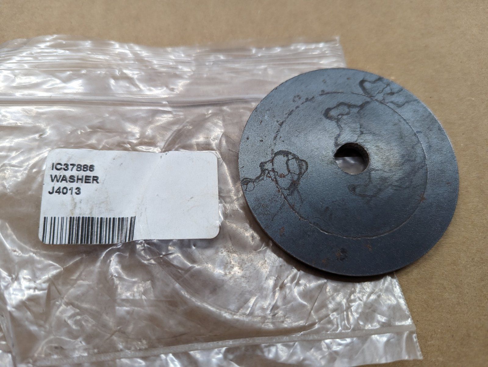 C37886 ( replaces G9005534 ) WASHER - CONCAVE - BLADE .365x3.0x.135 - Ingersoll/Case Tractor Part