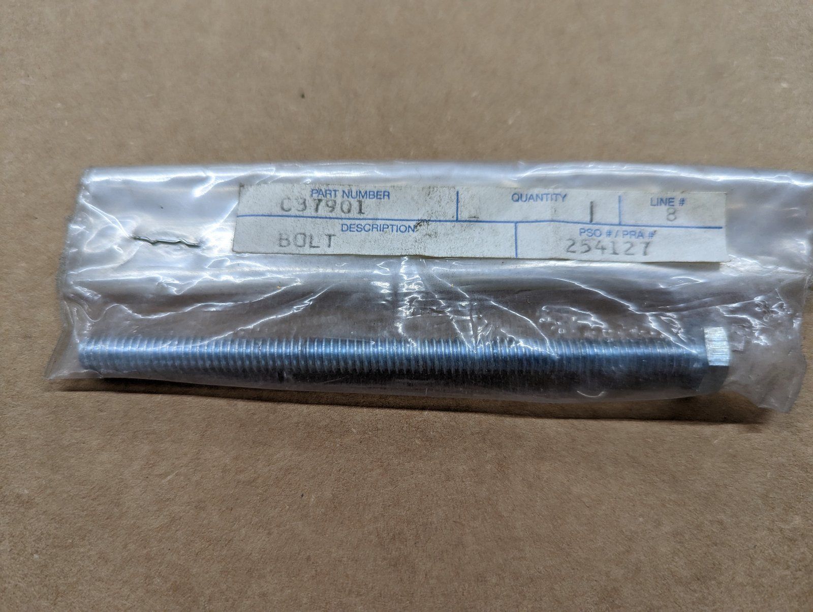 C37901 ( replaces G9006034 ) BOLT 1/4-20 X 4 TAP - Ingersoll/Case Tractor Part