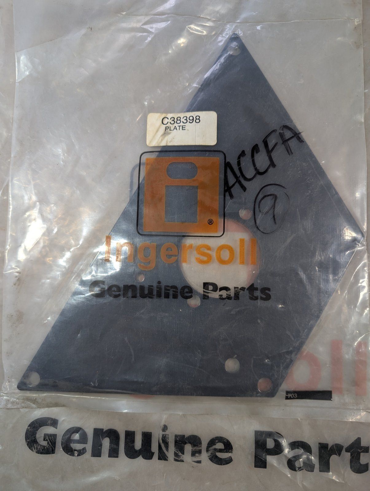 C38398 ( replaces G4000002 ) PLATE BLOWER BEARING C41520 B - Ingersoll/Case Tractor Part