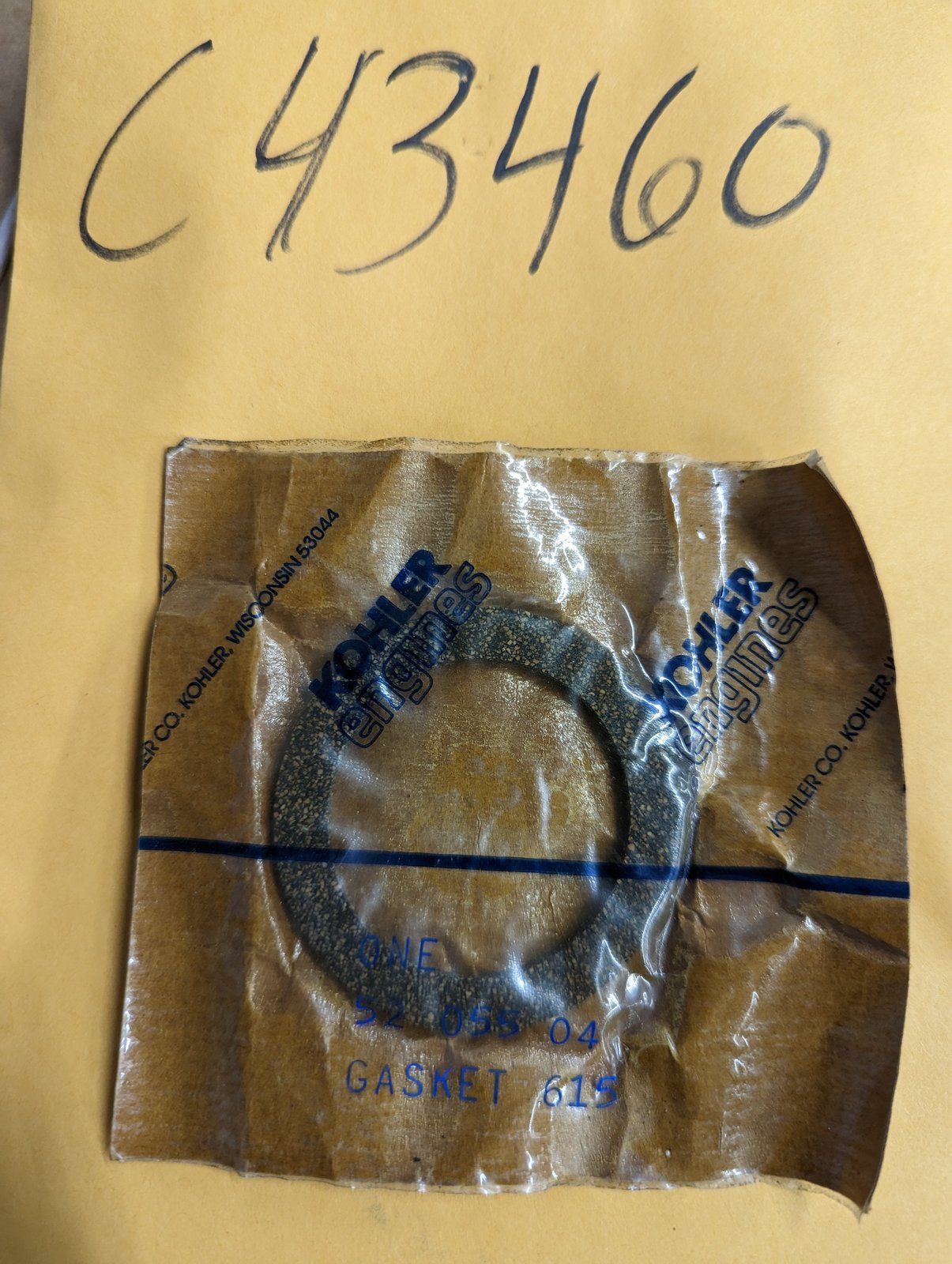 C43460 GASKET - AIR CLEANER - KOHLER 5205504-S 5205504 - Ingersoll/Case Tractor Part