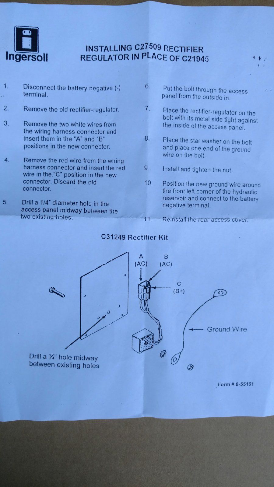 C43910 REGULATOR RECTIFIER KIT C21945 - Ingersoll/Case Tractor Part