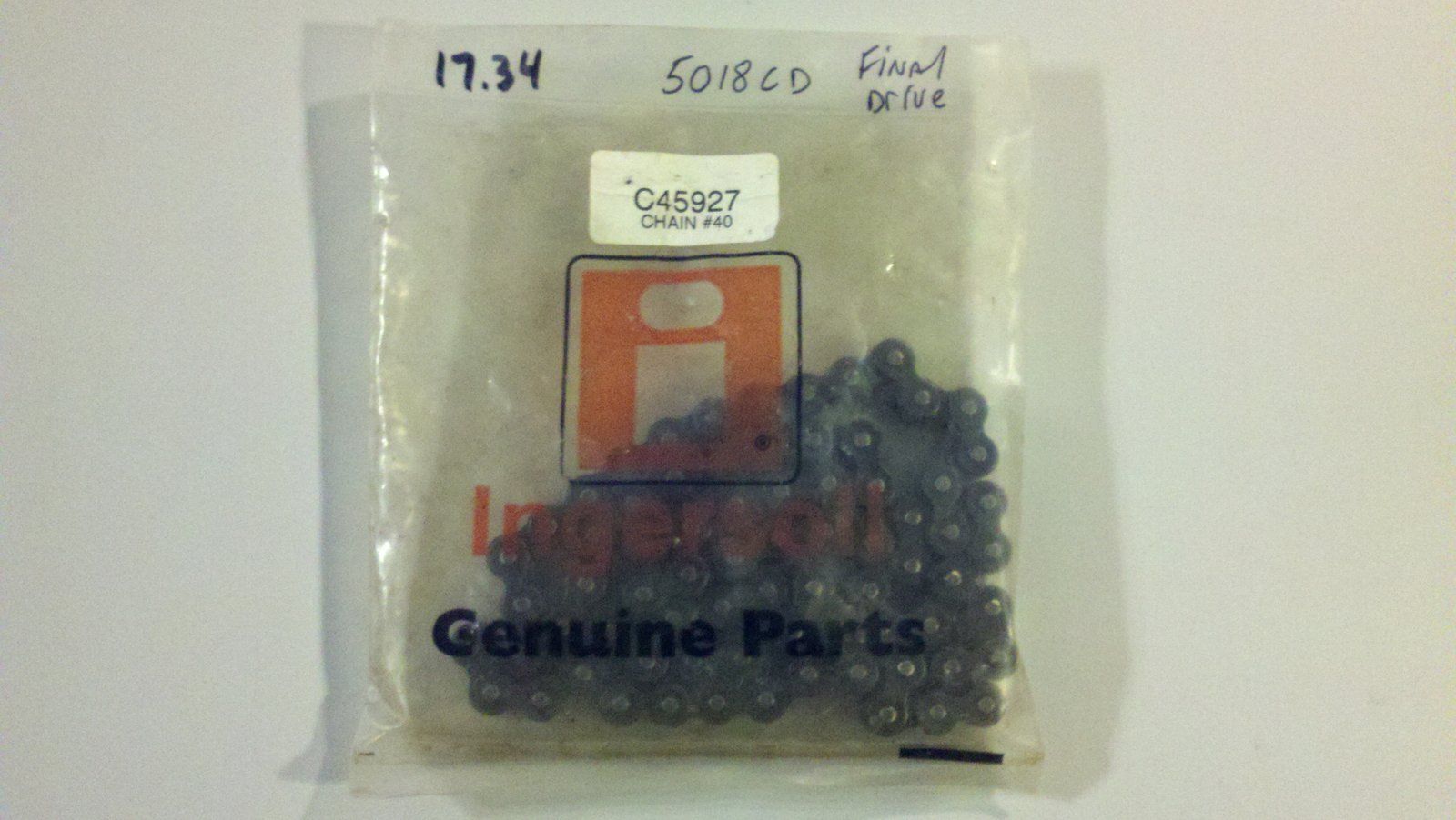 C45927 CHAIN - #40 FINAL DRIVE 72 PITCH + 1/2 LINK - Ingersoll/Case Tractor Part