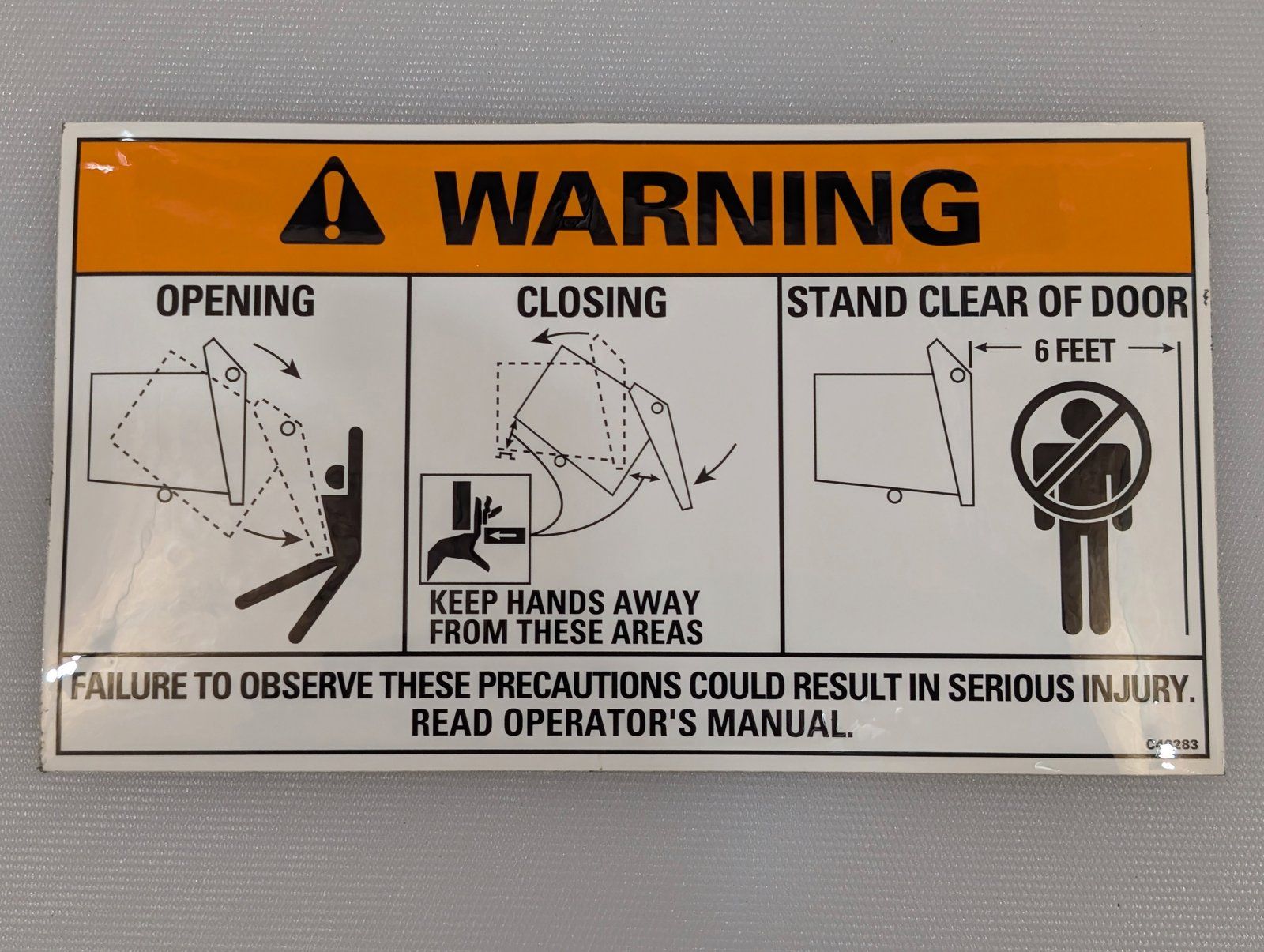 C46283 DECAL WARNING STAND CLEAR - Ingersoll/Case Tractor Part