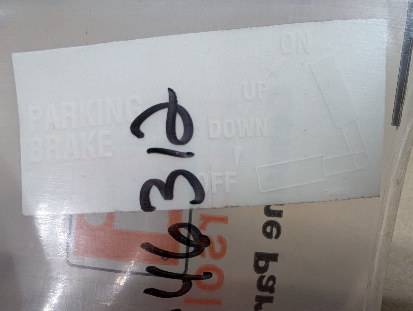 C46312 DECAL - PARKING BRAKE FC - Ingersoll/Case Tractor Part