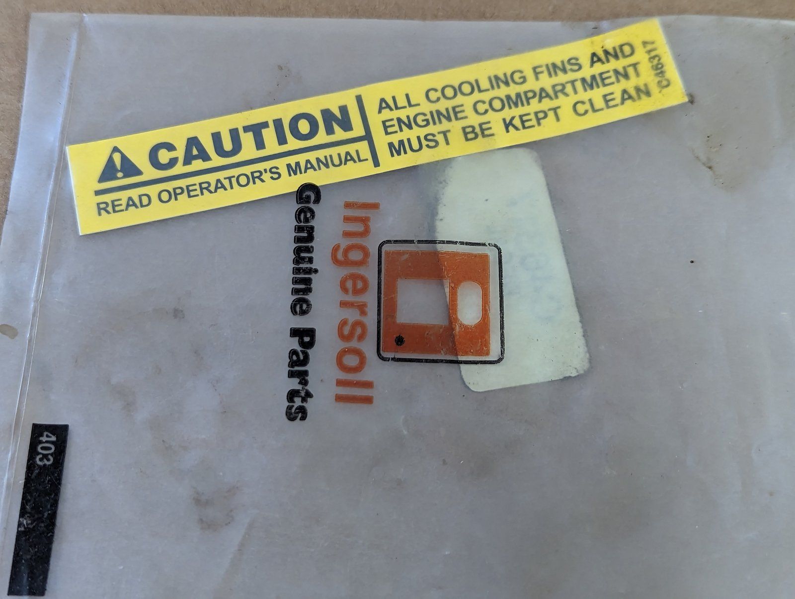 C46317 DECAL CAUTION CLEAN COOLER - Ingersoll/Case Tractor Part