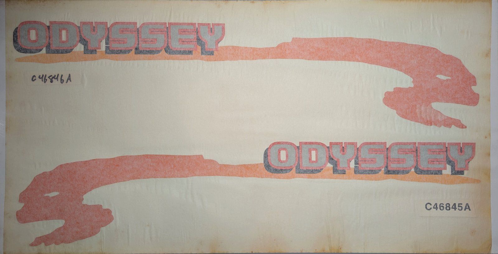 C46845 & C46846 DECAL HOOD LH & RH ODYSSEY - Ingersoll/Case Tractor Part