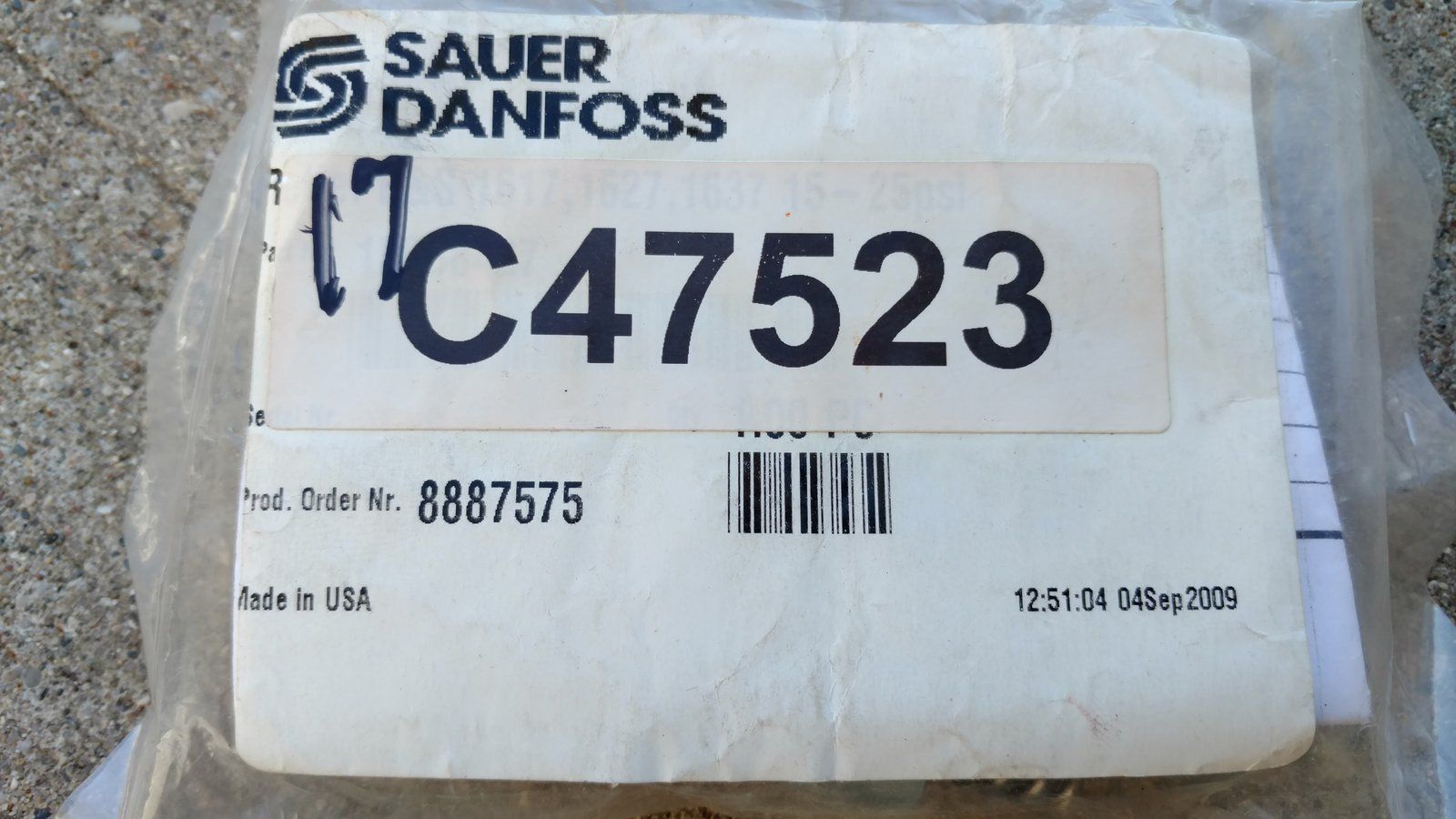 C47523 KIT - RELIEF VALVE -TRAVEL SPOOL C21506 C21507 C25507 C26664 C26665 C26666 - Ingersoll/Case Tractor Part