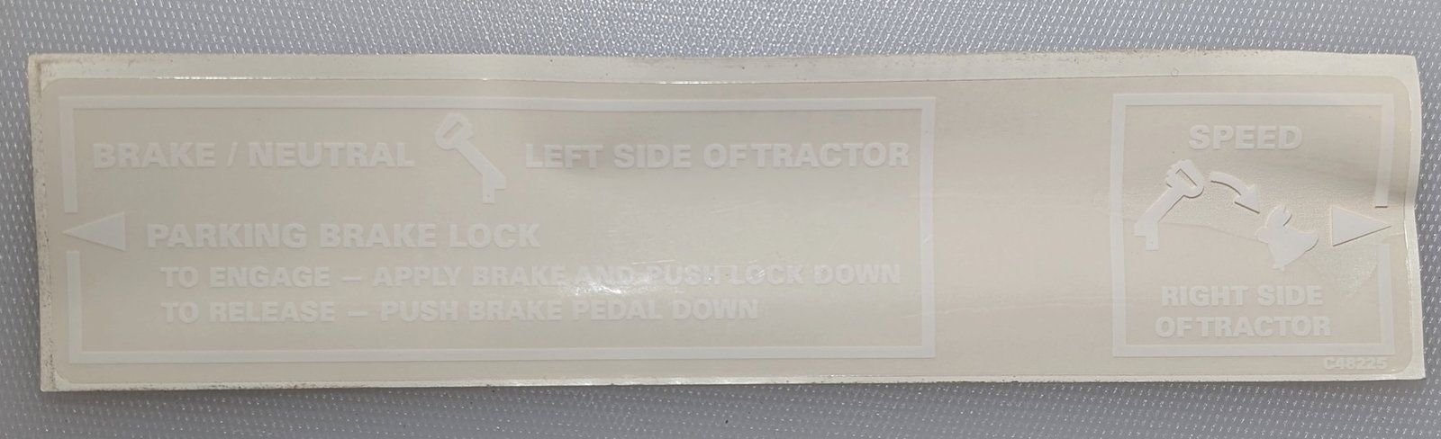 C48225 DECAL BRAKE & SPEED - Ingersoll/Case Tractor Part