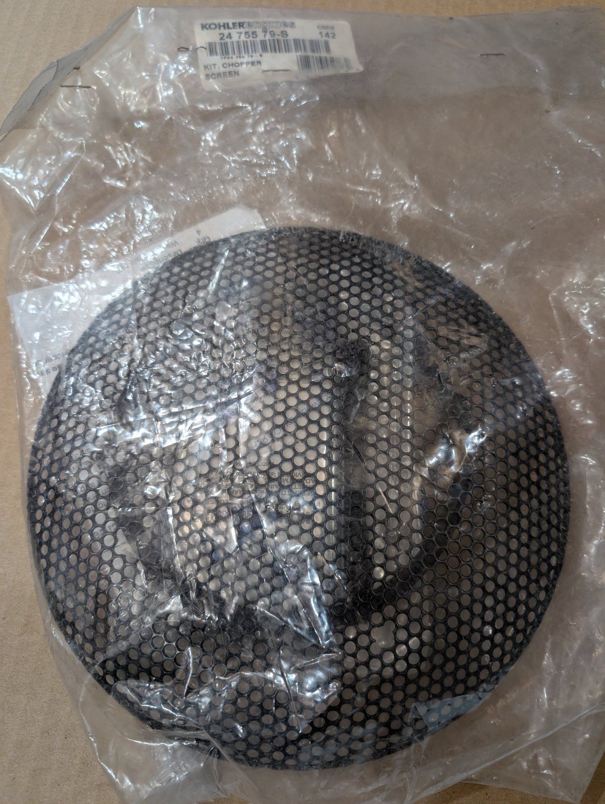 C48505 SCREEN METAL CHOPPER KOHLER 2475579 - Ingersoll/Case Tractor Part