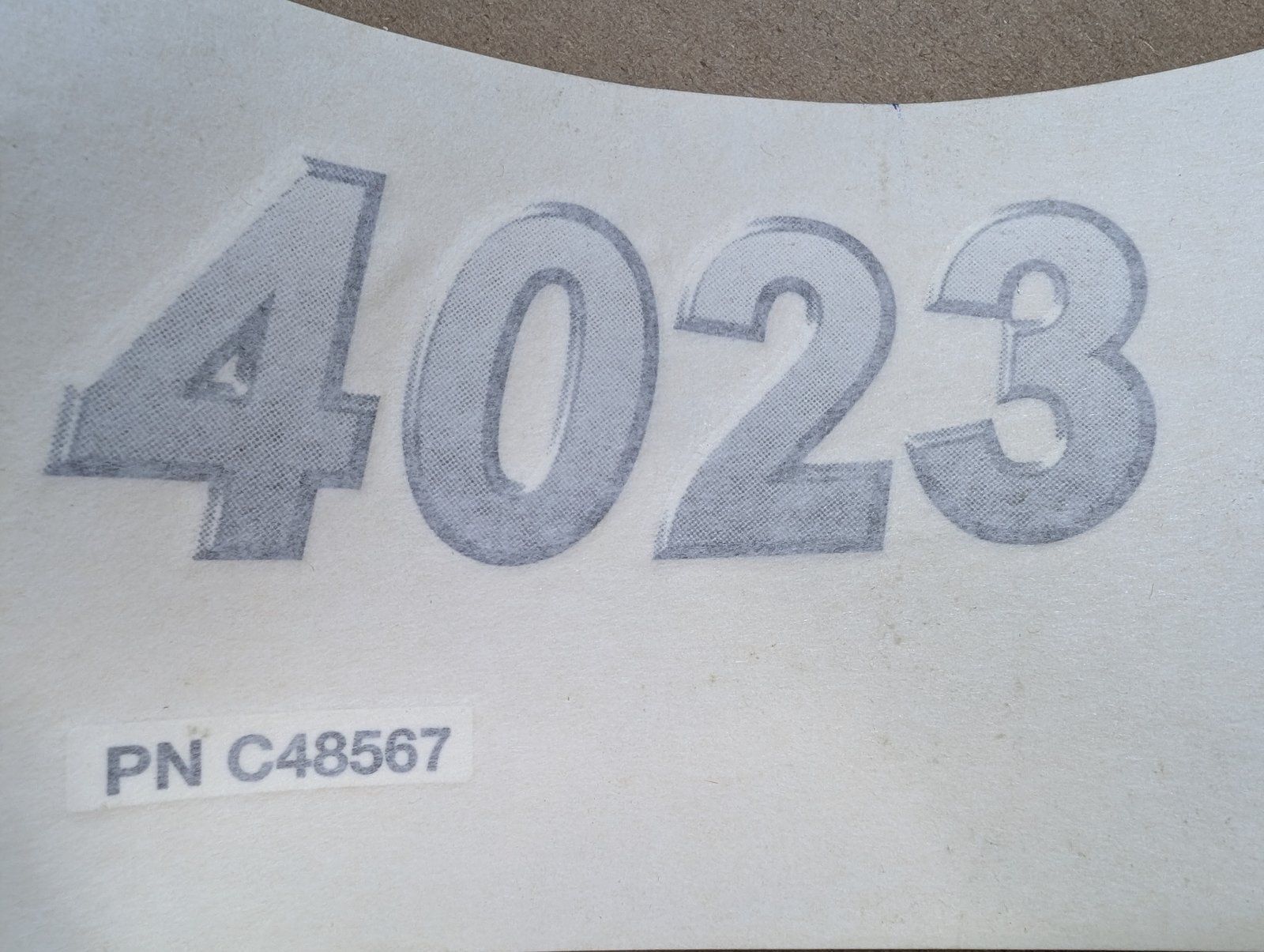 C48567 DECAL 4023 MODEL NUMBER - Ingersoll/Case Tractor Part