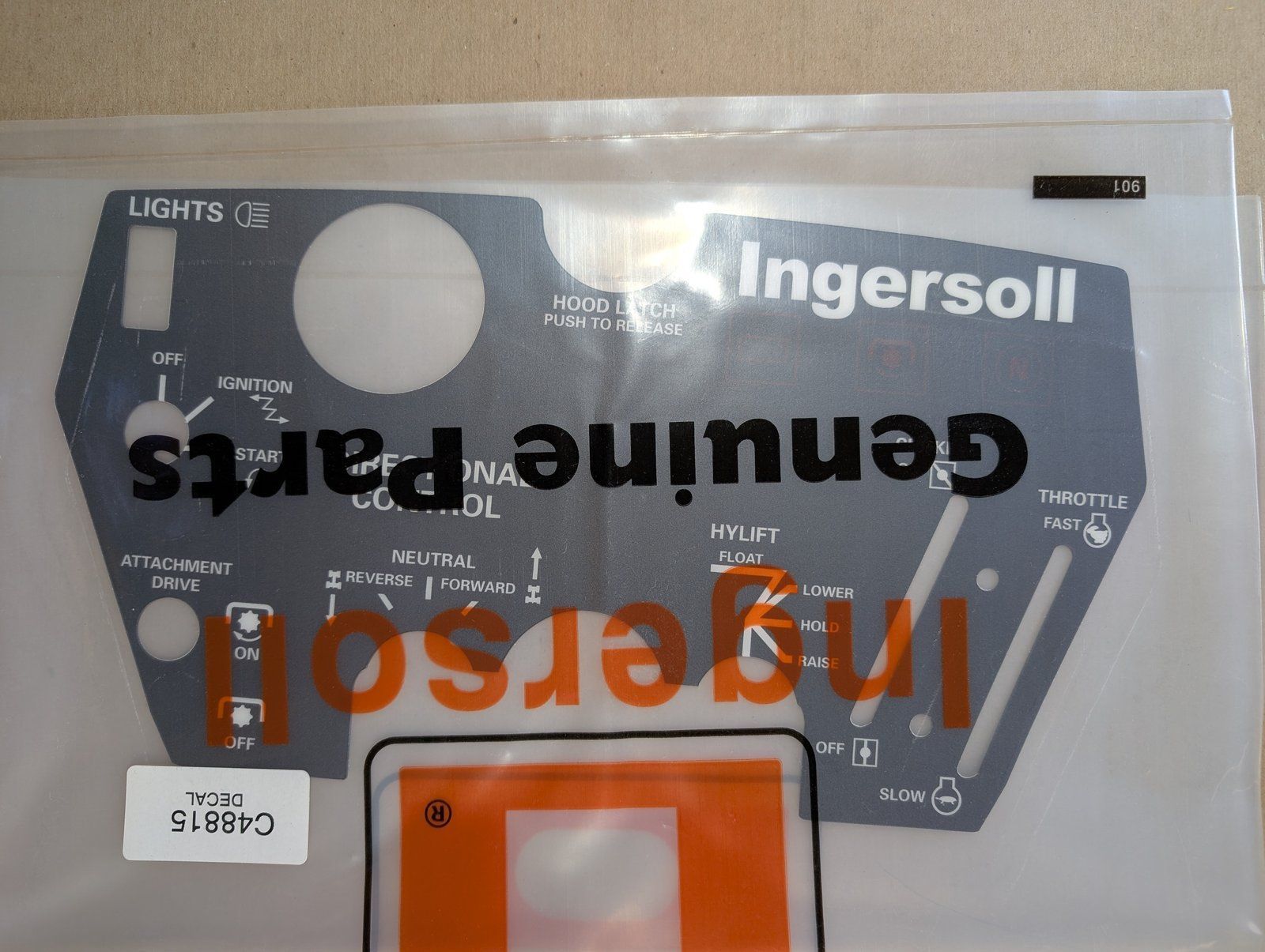 C48815 DECAL PANEL INSERT 4000 SERIES - Ingersoll/Case Tractor Part