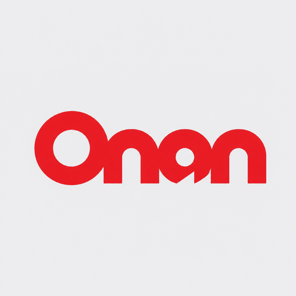 Red Onan logo on a light gray background