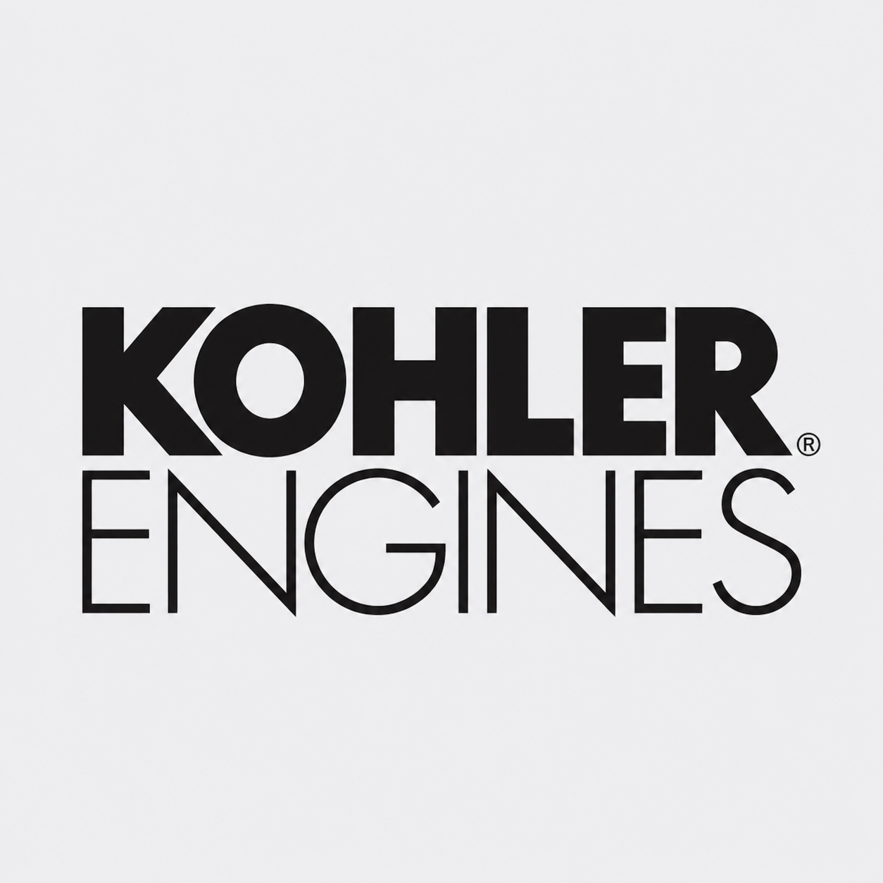 KOHLER ENGINES logo in black on a light gray background