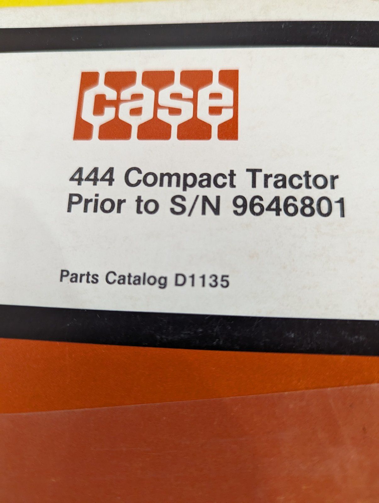 D1135 - 444 Prior to 9646801 MANUAL - Ingersoll/Case Tractor Part