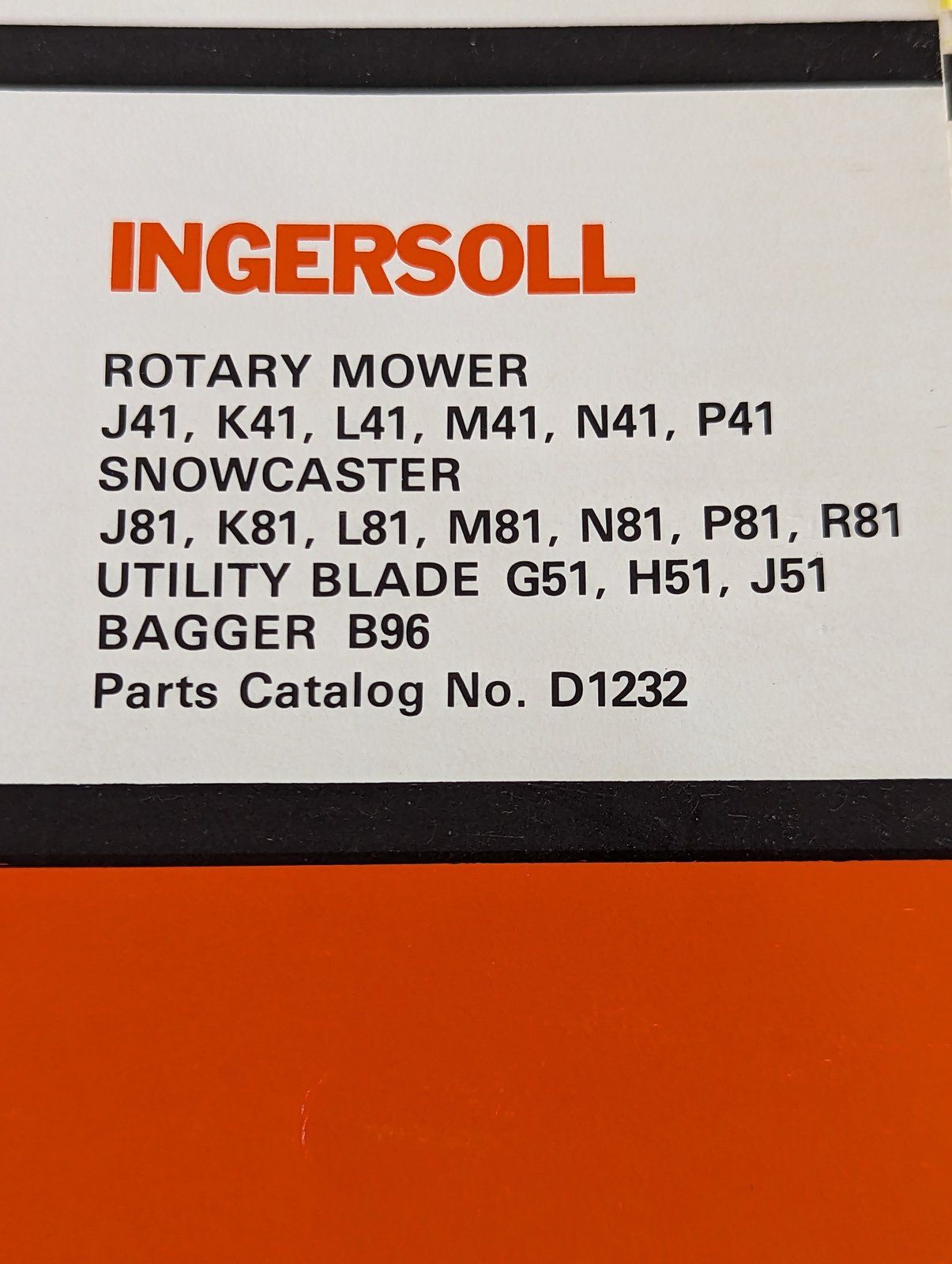 D1232 PC: J41 K41 M41 N41 P41 J81 K81 L81 M81 N81 P81 R81 G51 H51 J51 B96 - Ingersoll/Case Tractor Part
