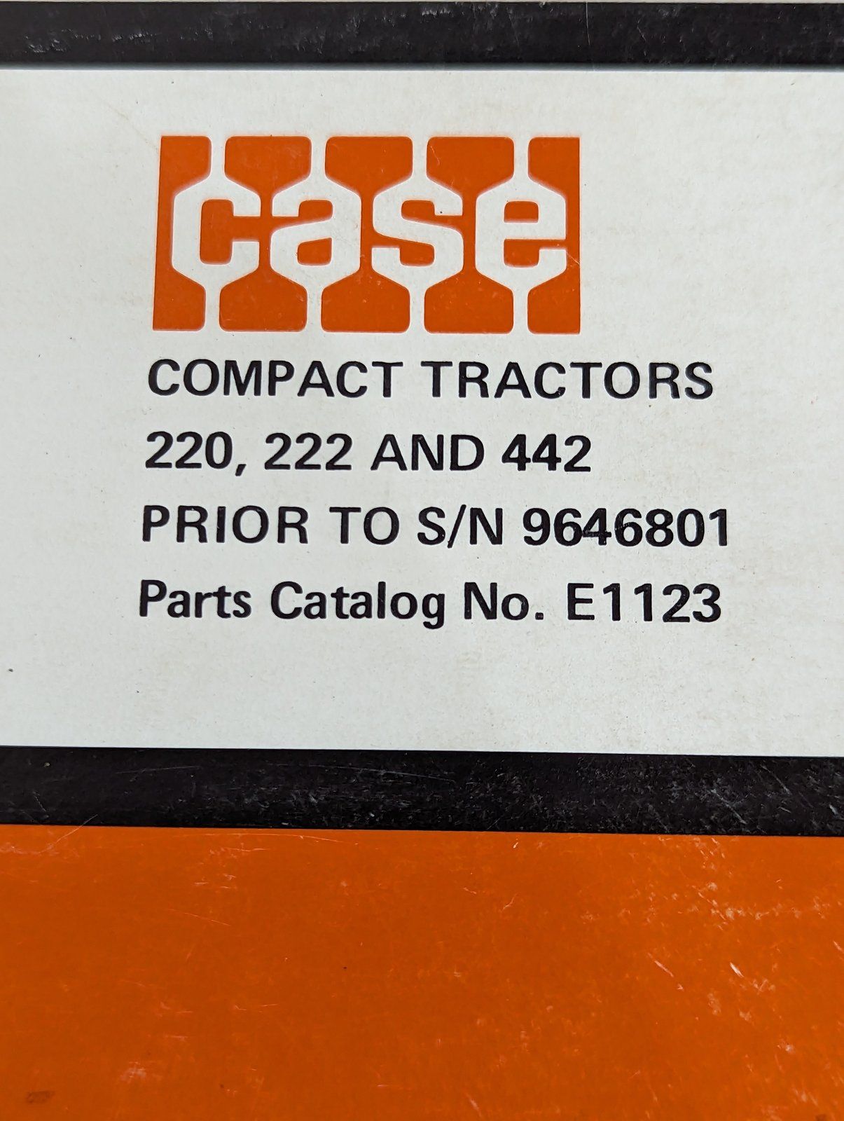 E1123 - 220 222 442 (1969 & 1970) MANUAL - Ingersoll/Case Tractor Part