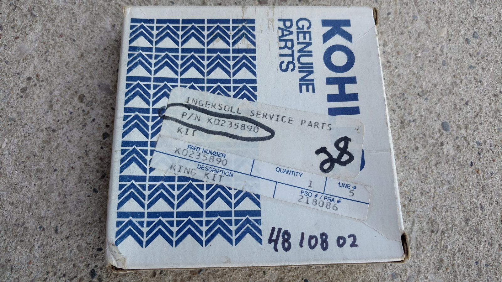 KO235890 RING KIT KOHLER 4810802 - Ingersoll/Case Tractor Part