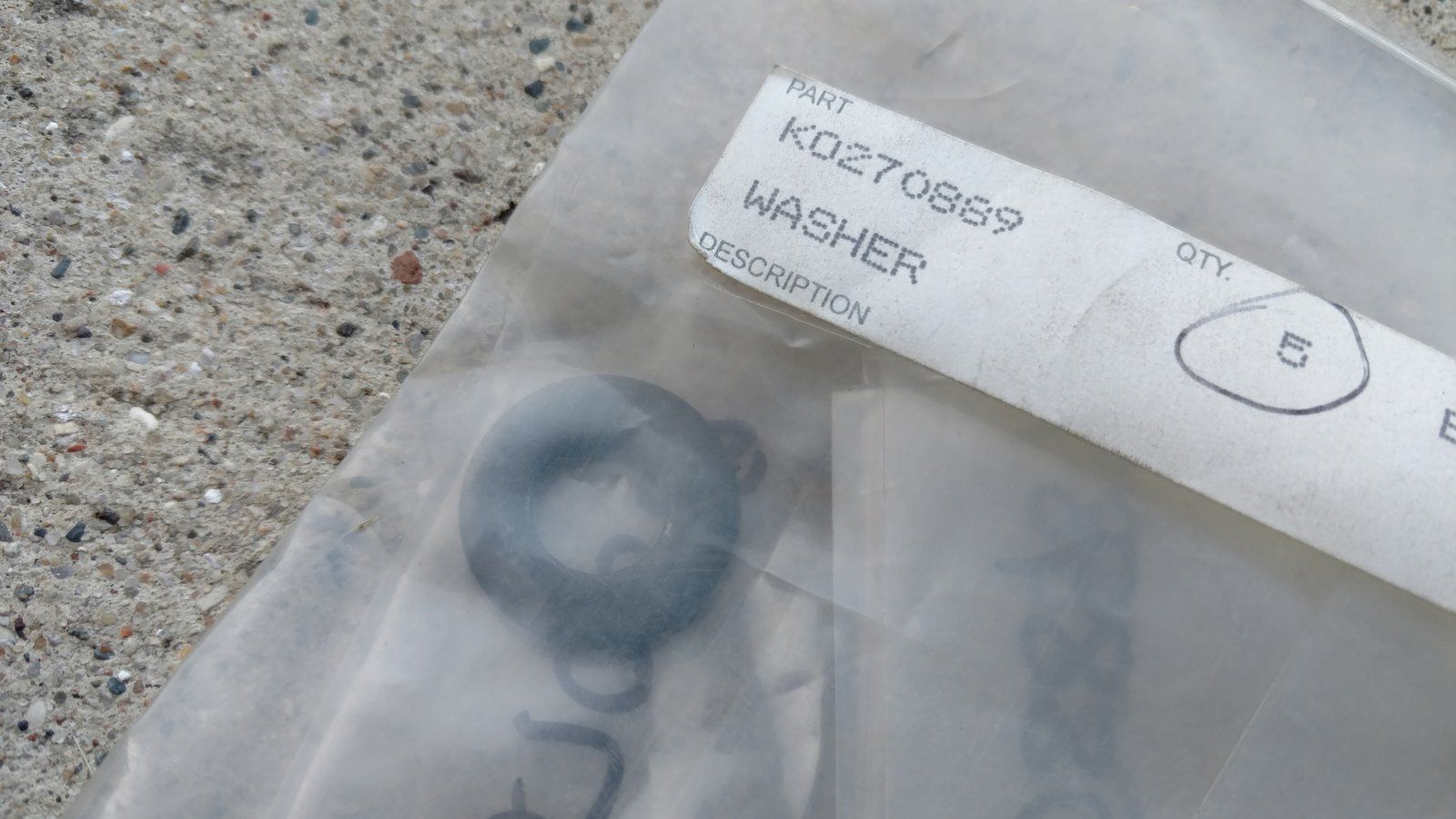 KO270889 KOHLER WASHER 270889 - Ingersoll/Case Tractor Part