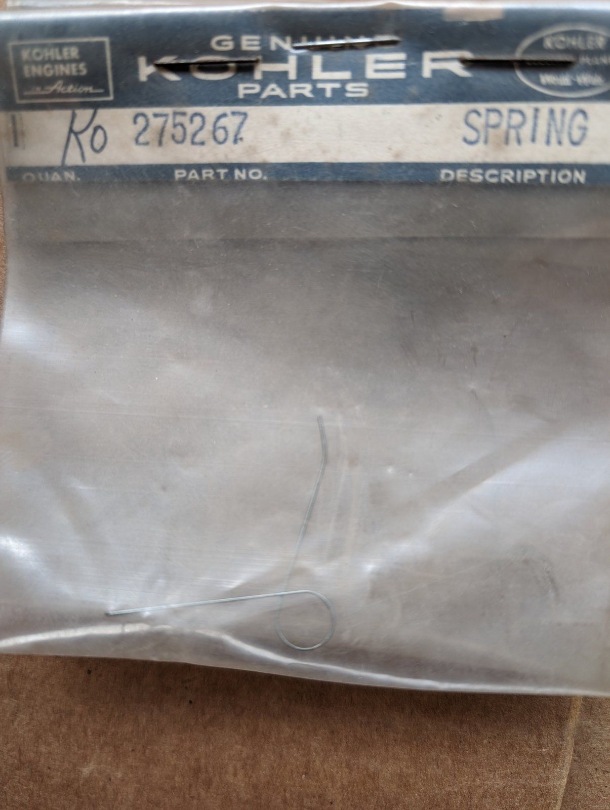 KOHLER 275267 SPRING - Ingersoll/Case Tractor Part