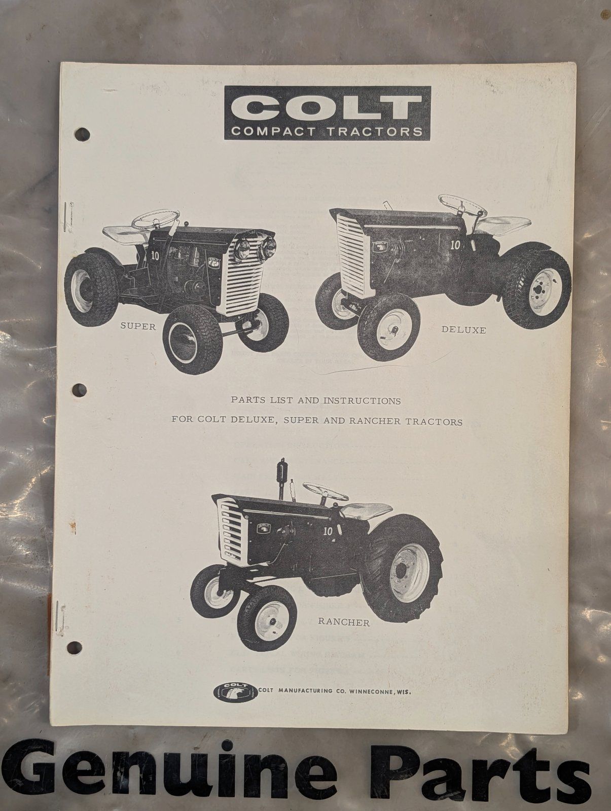 OM / PC COLT SUPER DELUXE & RANCHER - Ingersoll/Case Tractor Part