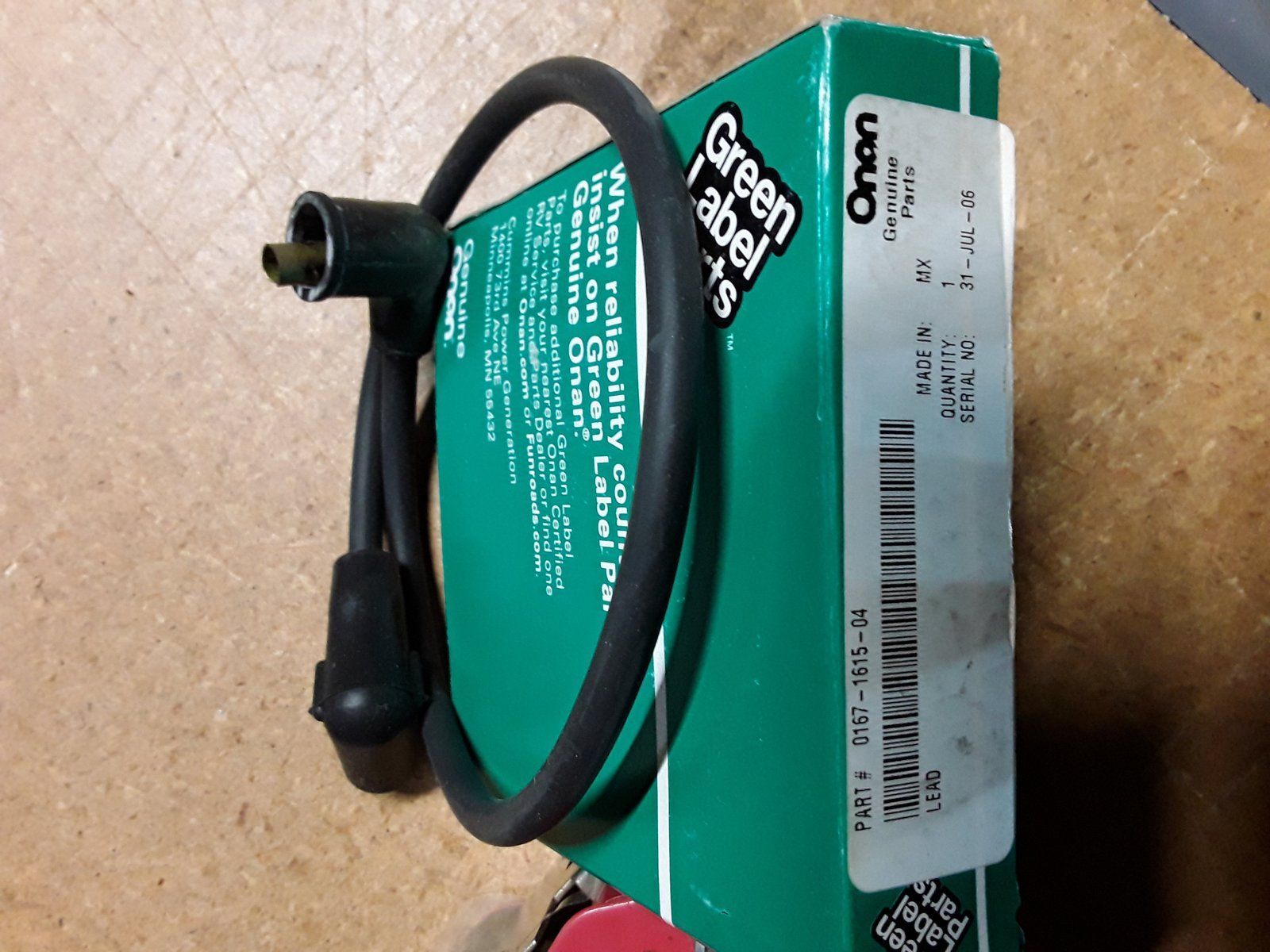 ONAN 167-1615-04 SPARK PLUG WIRE LONG P SERIES - Ingersoll/Case Tractor Part
