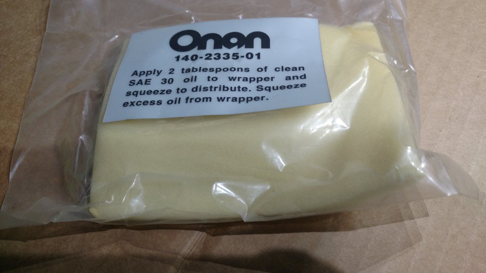 ONAN 140-2335-01 AIR FILTER / PRE FILTER WRAPPER - Ingersoll/Case Tractor Part