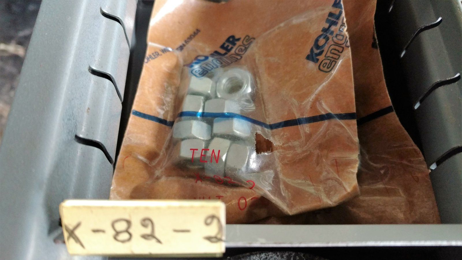 X-82-2 KOHLER NUT PACKS OF 10 - Ingersoll/Case Tractor Part
