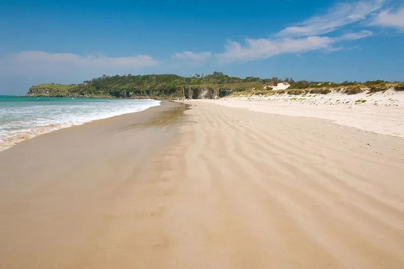 Wide Sandy Beach With Gentle Waves — Jamac Cleaning Services in Swansea, NSW