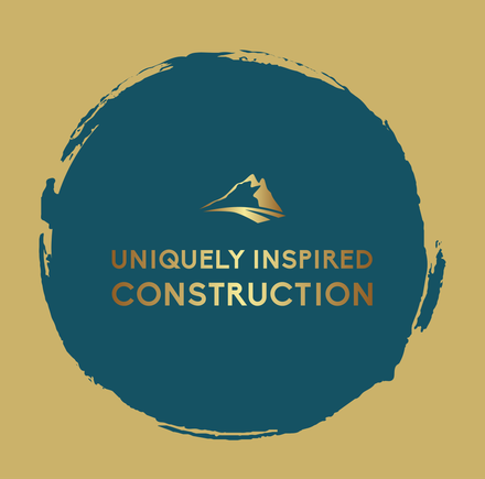 Gold and teal logo with mountain icon and