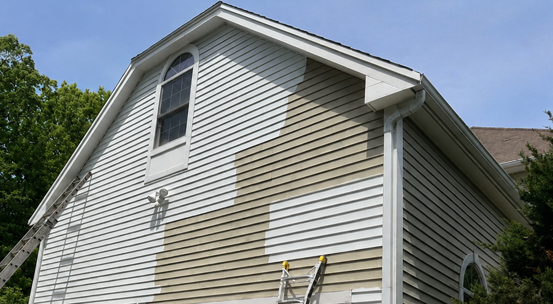 PTG Painting applying exterior paint to a home in South Shore Massachusetts