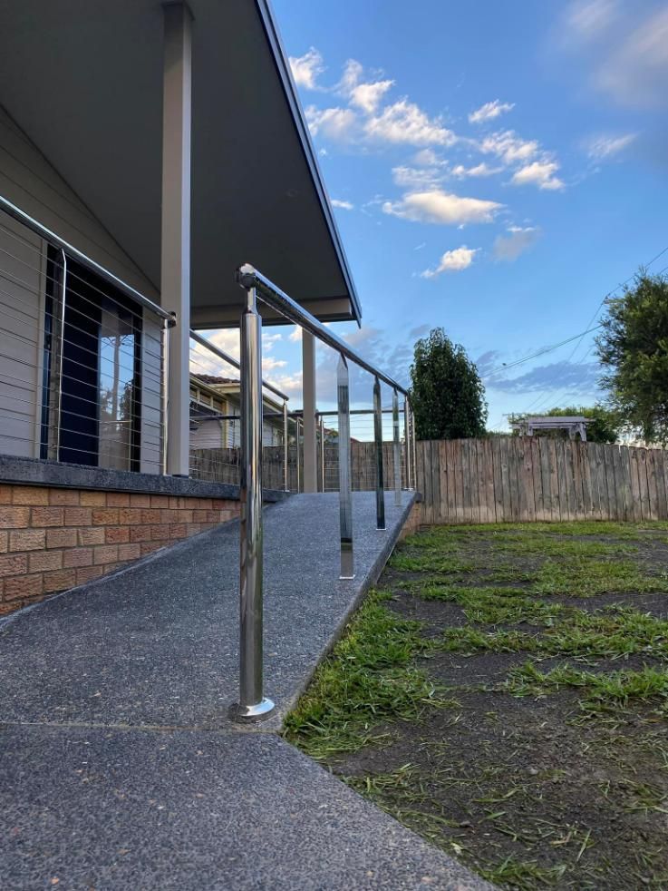 A House with A Ramp and A Stainless Steel Railing — Shearwater Engineering in Gloucester, NSW